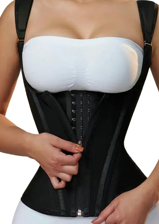 Adjustable Waist Trainer Corset With Zipper & Hook Closure-Body Shaper For Women's