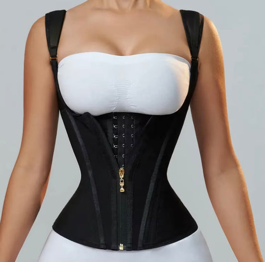 Adjustable Waist Trainer Corset With Zipper & Hook Closure-Body Shaper For Women's