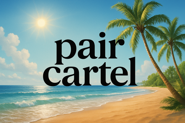 pair cartel with beach background